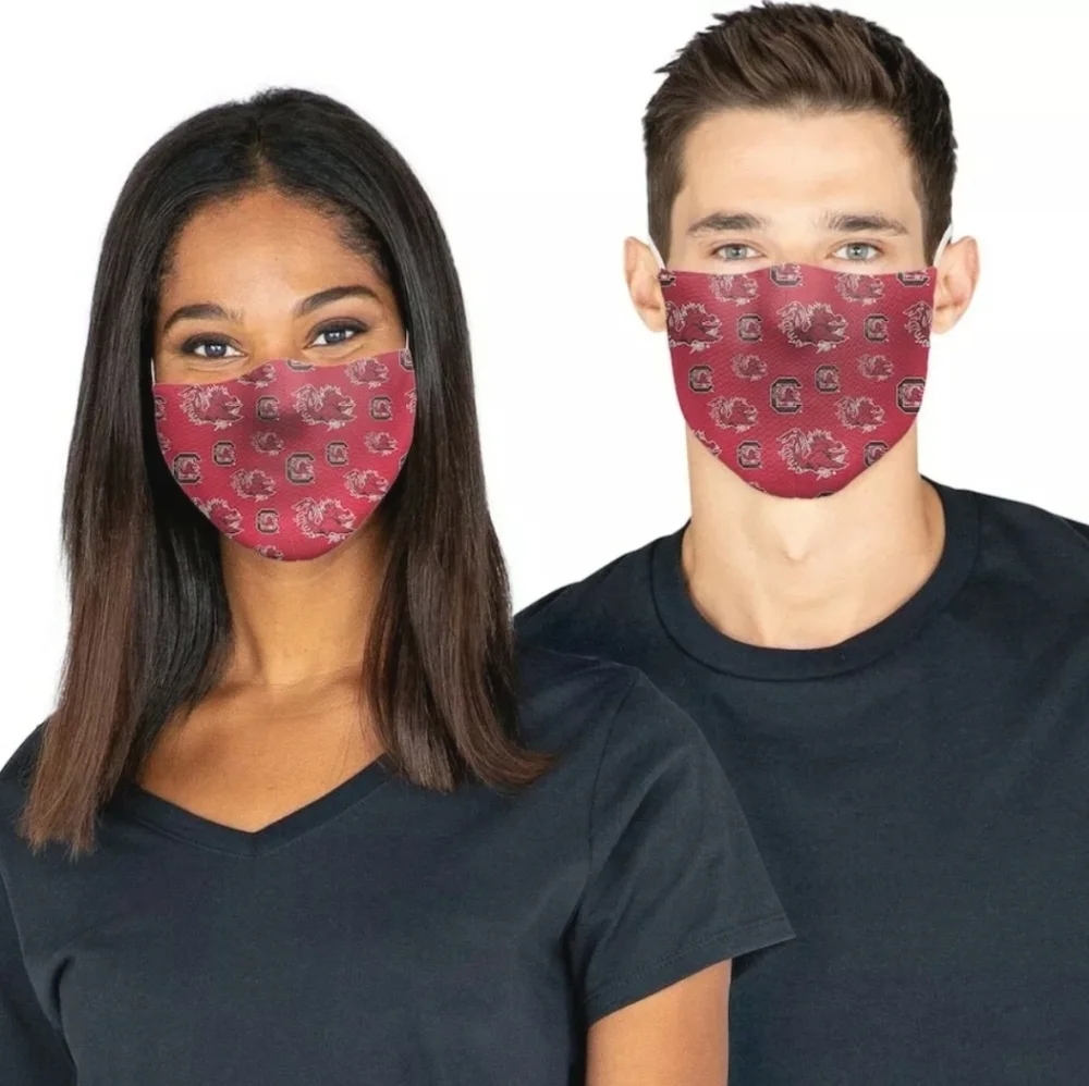 3 Pack South Carolina Gamecocks Licensed NCAA Washable Resuable Face Mask Cover.
